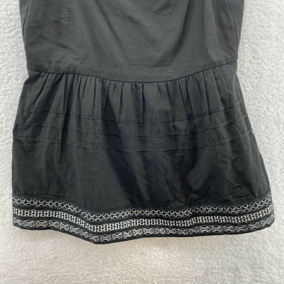 Amit Aggarwal womens top size medium Embroidered hem button back black - Picture 3 of 9